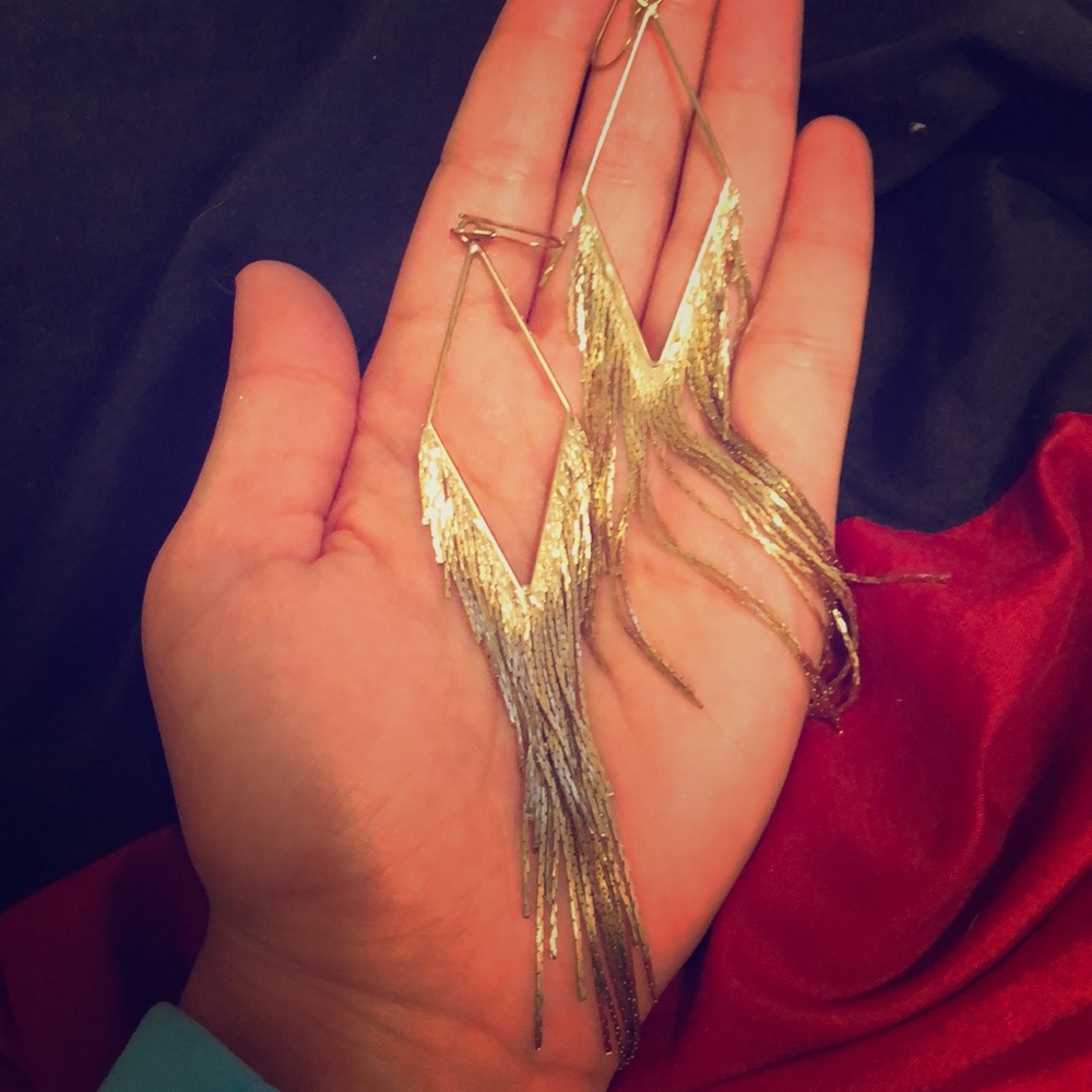 Gold tassel earrings